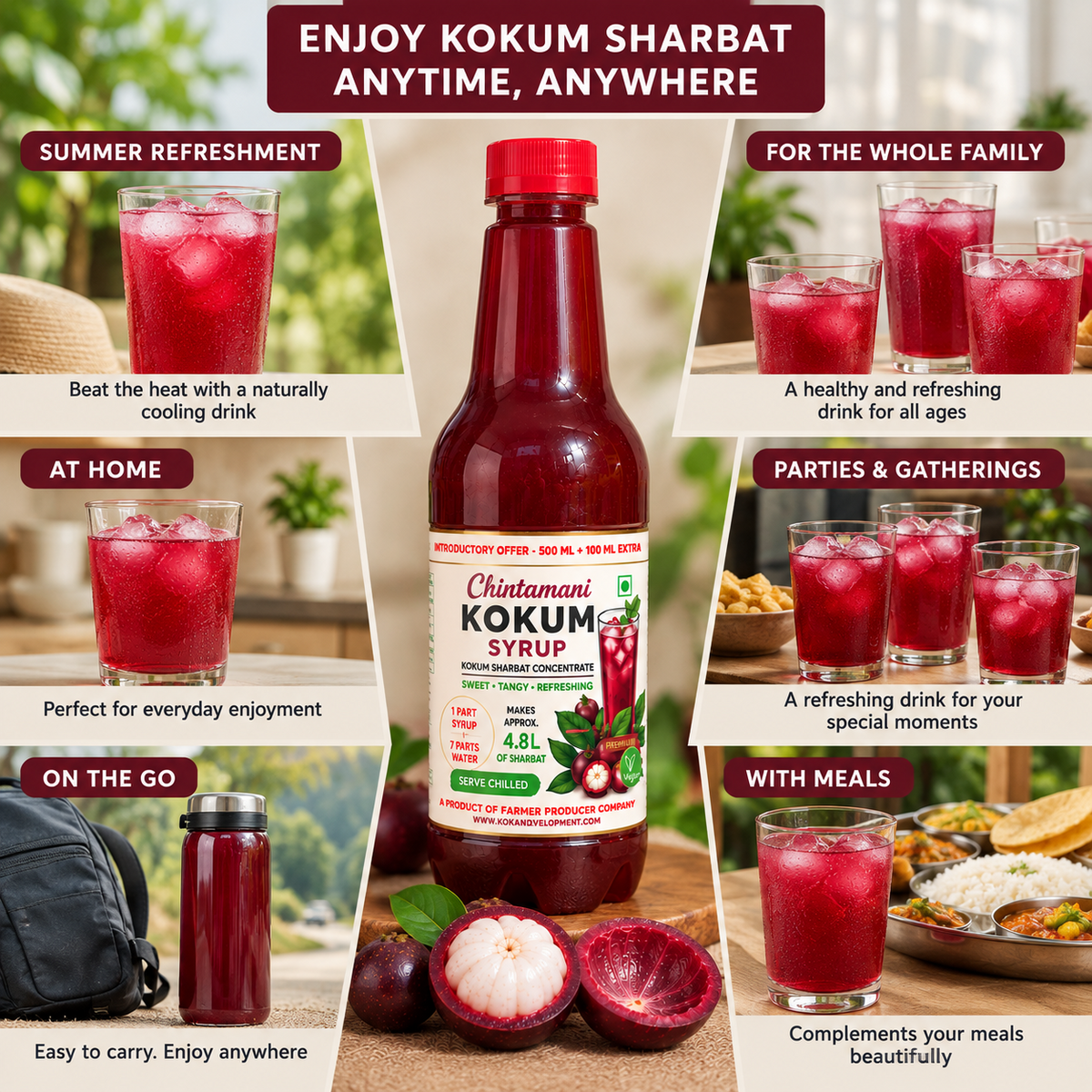 Chintamani Kokum Syrup 600 ml – product image 6