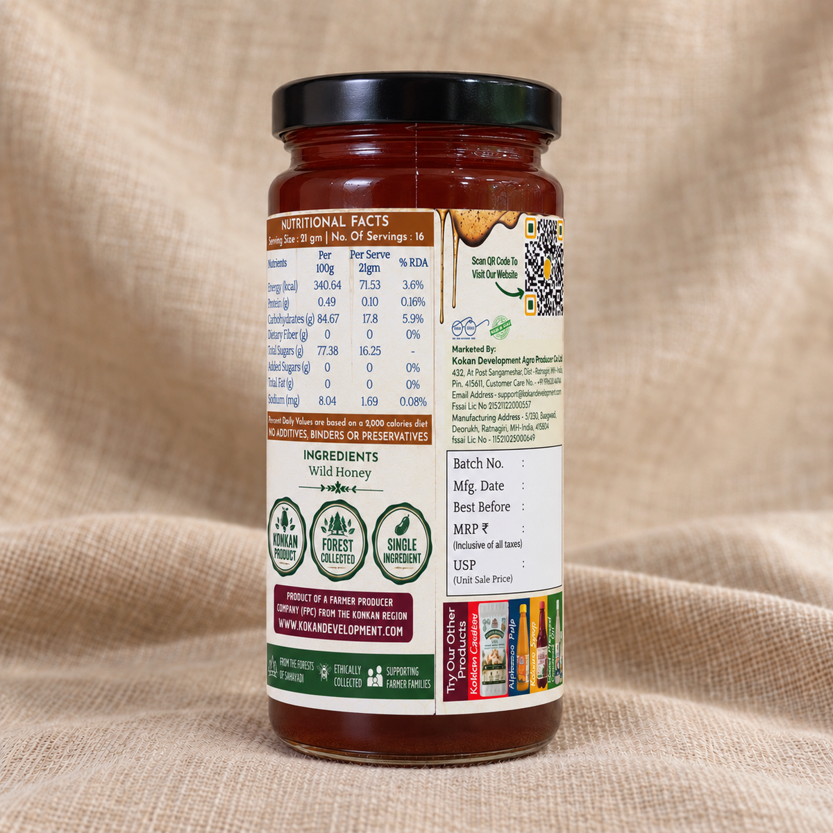 Regional Harvest Forest Honey 300 g – back