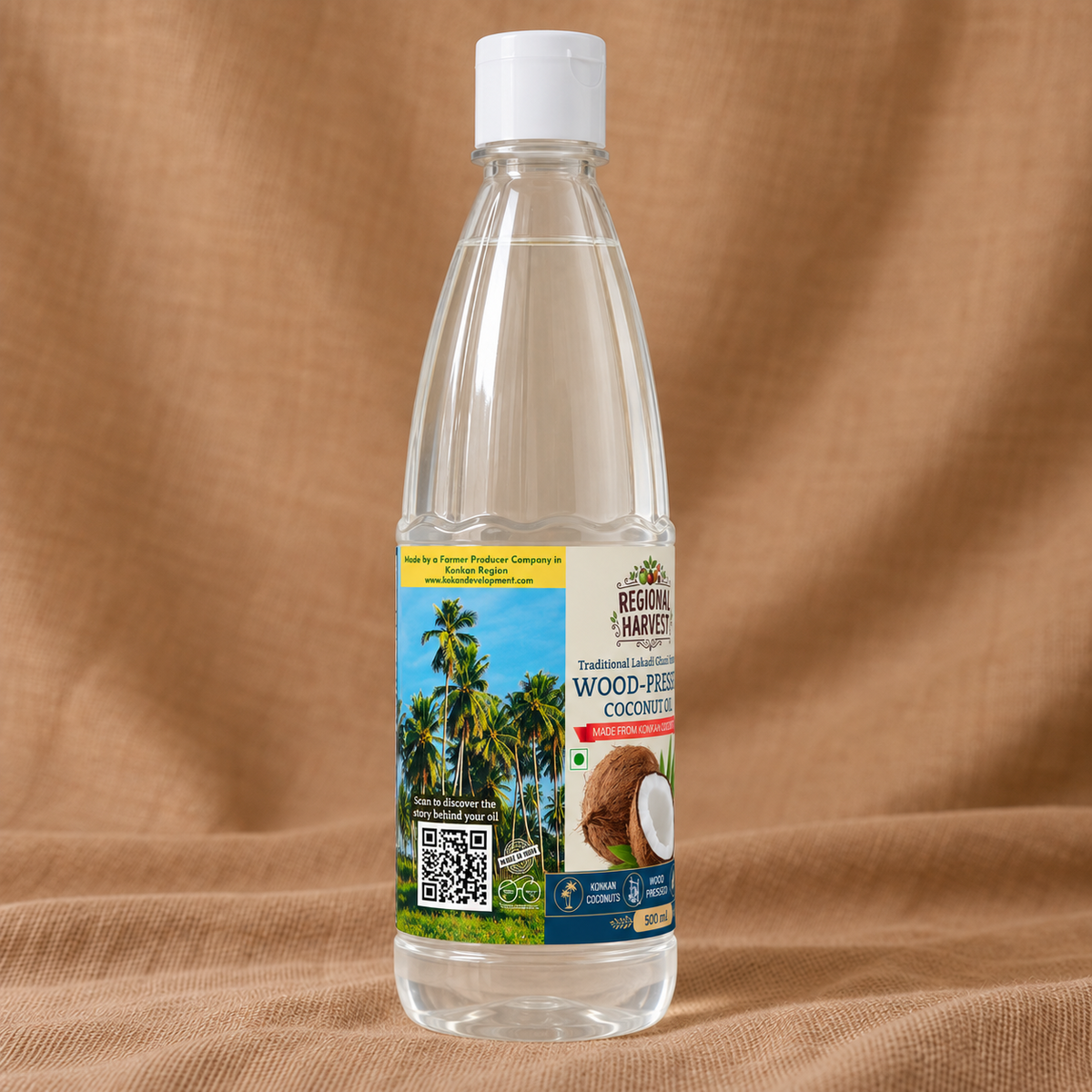 Wood Pressed Coconut Oil 500 ml – left view