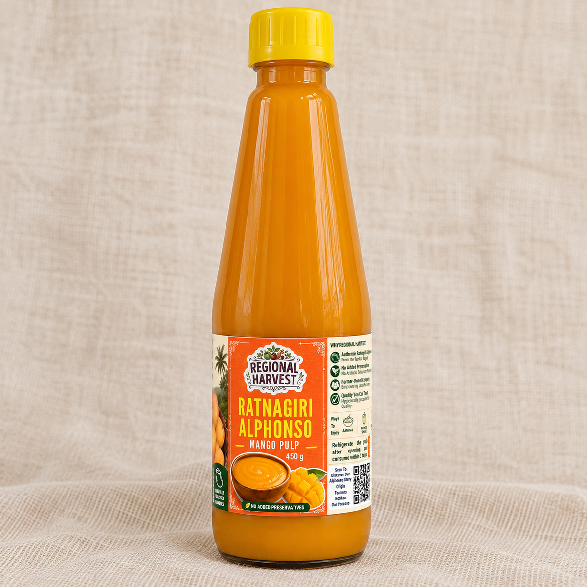 Regional Harvest Ratnagiri Alphonso Mango Pulp 450 g