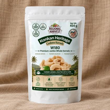 Konkan Cashews – W180, W240 & W320 – Premium Whole Cashews – 454 g